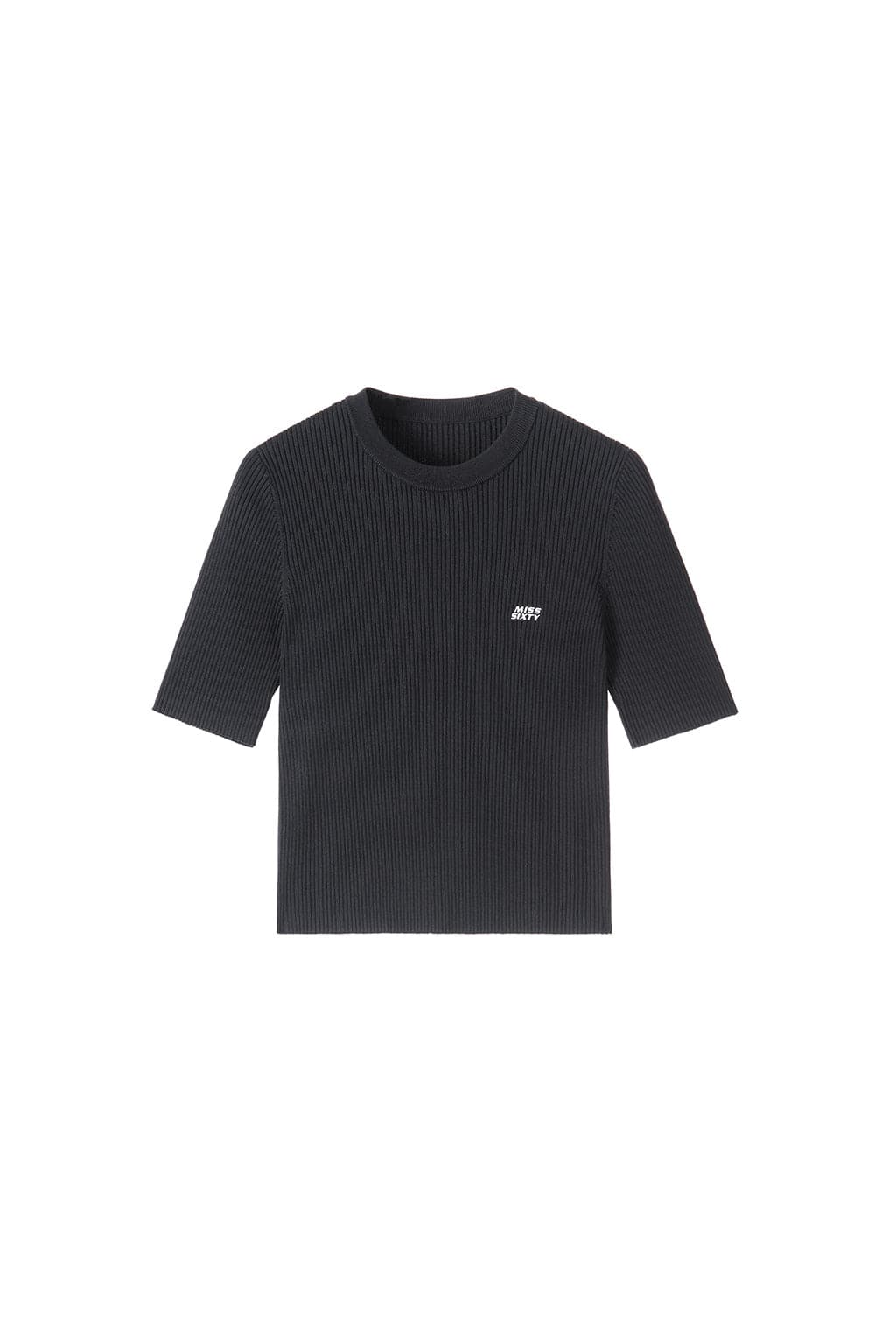 Round Neck Slim Fit Cropped Kint Top