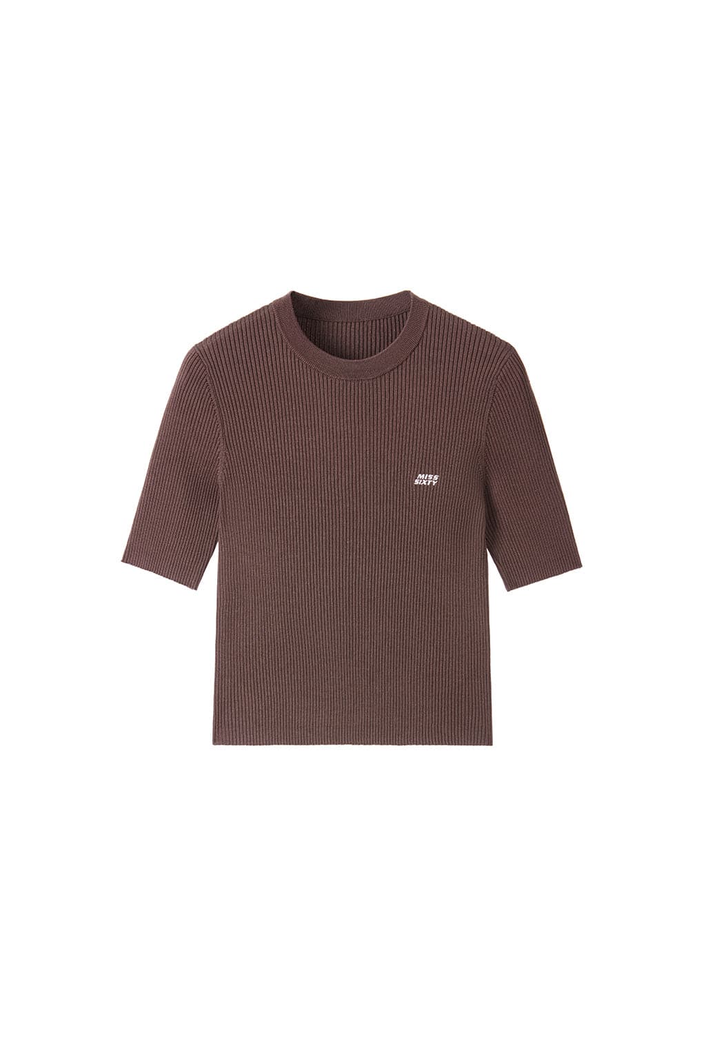 Round Neck Slim Fit Cropped Kint Top