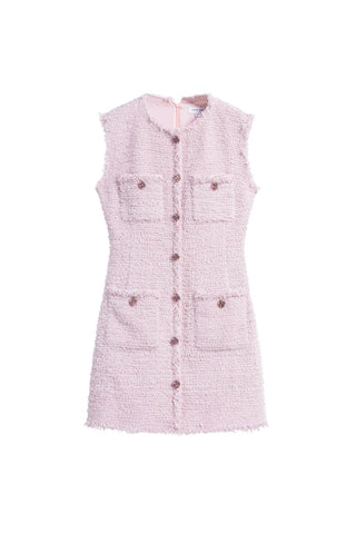 Pink Tweed Sleeveless Dress