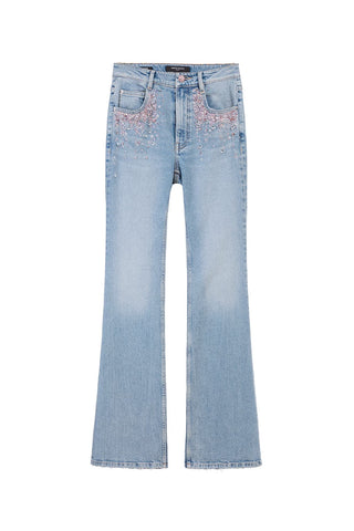 Bootcut Jeans With Sequin Embellishment