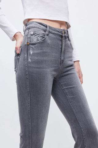 Acetate Retro Stretchy Slim Fit Flared Jeans