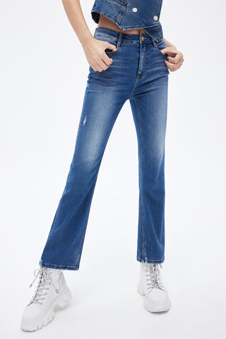 Acetate Stretchy Slim Fit Flared Jeans