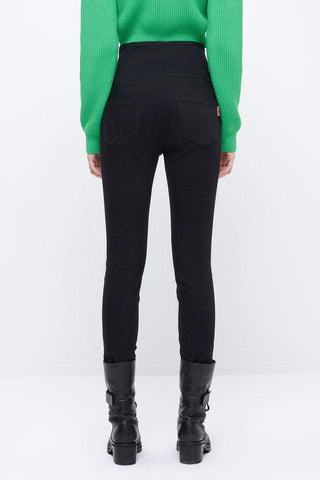 Four Buttons Super High-Rise Skinny Jeans