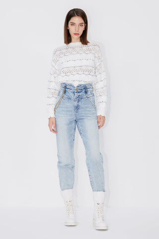 V-Shape Waistline Jeans With Chain