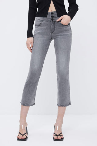 High Rise Stretch White Bootcut Jeans