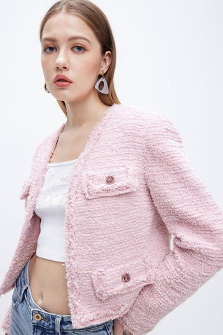 Elegant Pink Woolen Coat
