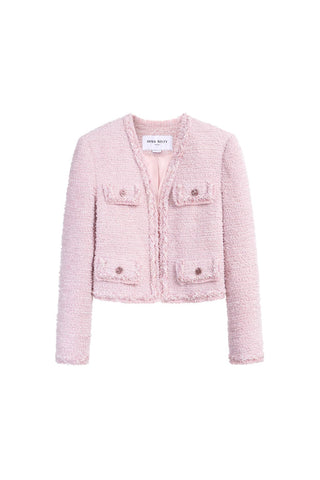 Elegant Pink Woolen Coat