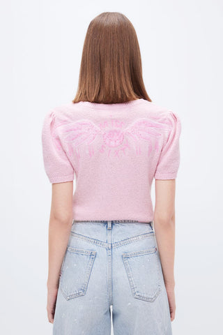 Miss Sixty x ANDRÉ SARAIVA Capsule Collection Pink Knit Top