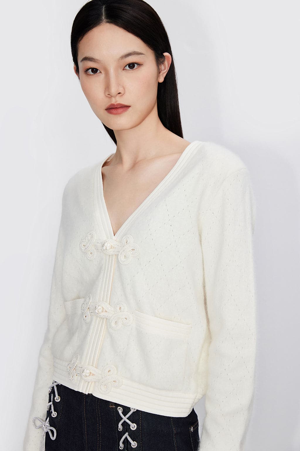 Forbidden City Culture Development V-Neck Knitted Cardigan With