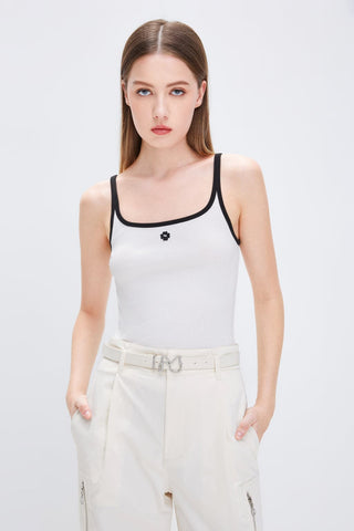 Knitted Camisole With Clover Pattern