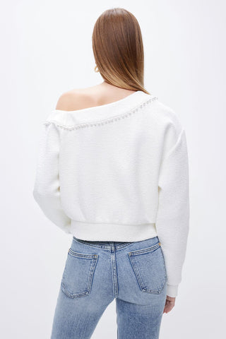 Sexy Off-Shoulder Pearl Sweater