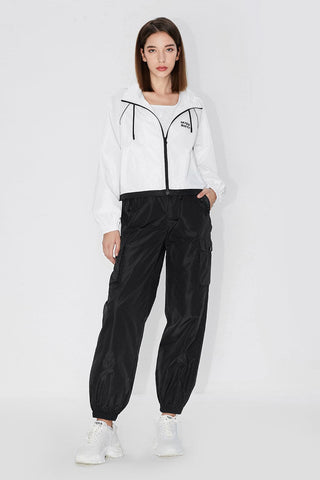 Hooded Zipped Sporty Windproof Jacket