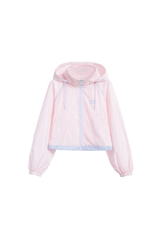 Hooded Zipped Sporty Windproof Jacket