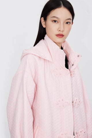 Forbidden City Culture Development Pink Quilted Jacket With Oriental Buckle