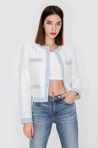 Quilted Jacket With Beaded Embellishment