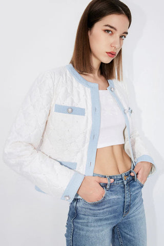 Quilted Jacket With Beaded Embellishment