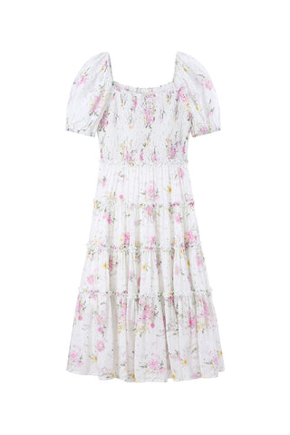 Resort French Style Floral Dress