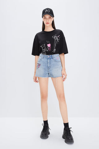 Miss Sixty x ANDRÉ SARAIVA Capsule Collection Ripped Denim Shorts