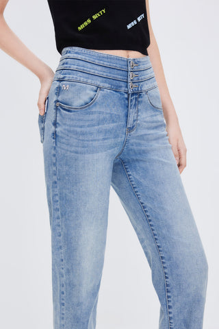 High Rise Stratght Fit Leg Jeans