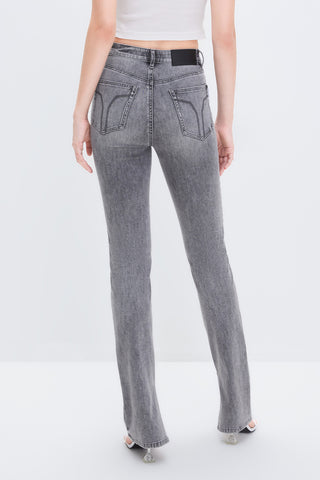 Slant Placket Jeans With Silk
