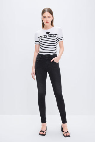 Black Stretchy Skinny Jeans With Modal Cotton Blend