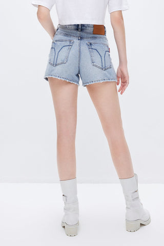 Pure Cotton High Waist Slim Fit Denim Shorts