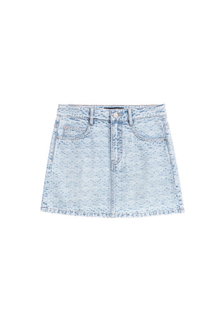 Delicate Jacquard Denim Skirt