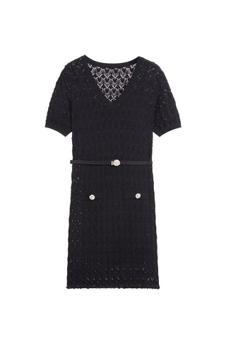 V-Neck Dress With Beaded Embellishment