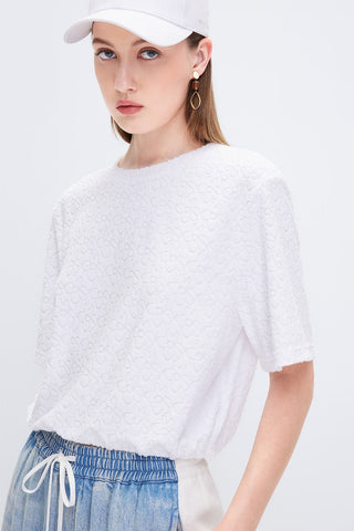 White Round-neck Short-sleeve T-shirt