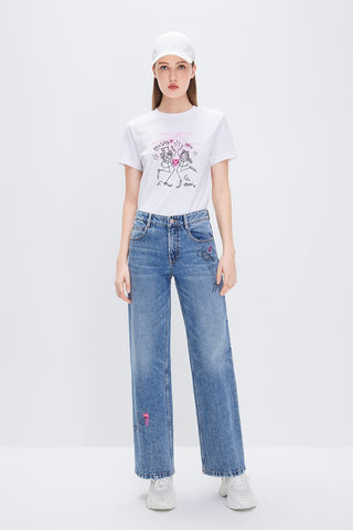Miss Sixty x ANDRÉ SARAIVA Capsule Collection Neon Graphic Short Sleeves T-Shirt