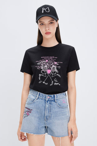 Miss Sixty x ANDRÉ SARAIVA Capsule Collection Neon Graphic Short Sleeves T-Shirt