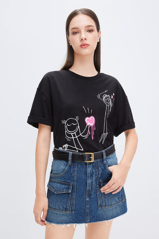 Miss Sixty x ANDRÉ SARAIVA Capsule Collection Neon Graphic Loose Fit T-Shirt