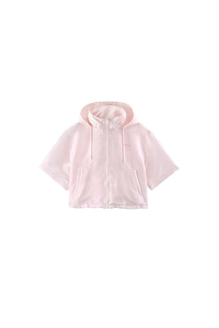 Light Pink Loose Hooded Sport Jacket