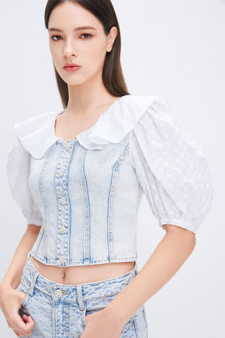 French Doll Collar Panel Shirt