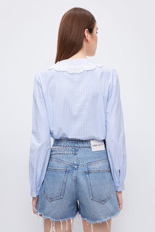 Sweet Collar Striped Shirt