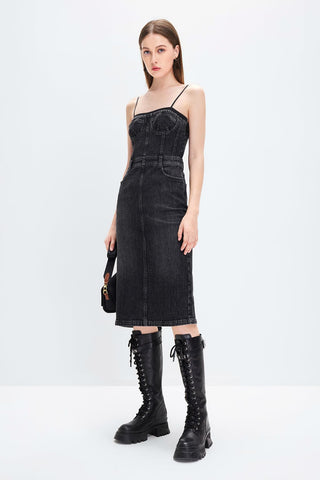 Two-Piece Stitching Suspender Sexy Cargo Dress