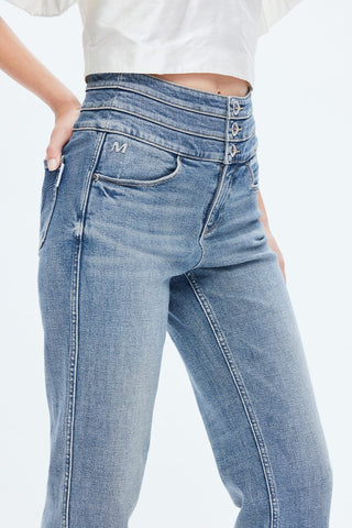High Waist Slim Straight Fit Retro Jeans
