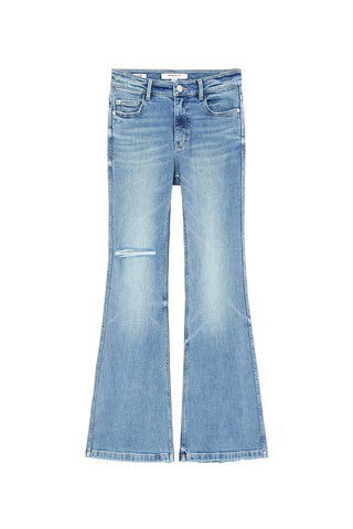 Low-Rise Ripped Slim Fit Bootcut Jeans