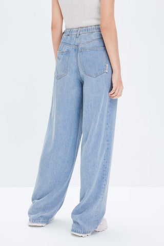 Elasticated Waist Sheer Drap Tencel Jeans