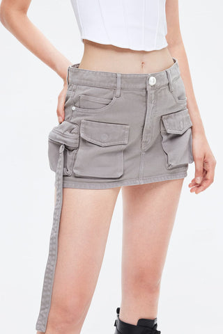 Angel Collection Embroidered Cargo Style Denim Skirt