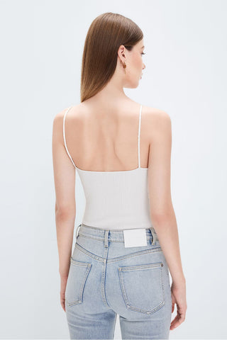 V-Neck Beaded Stretch Knit Camisole