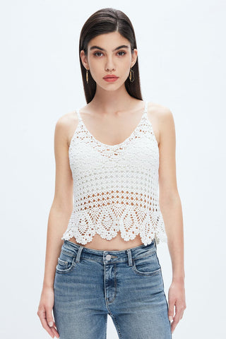 Sexy Bohemian Style Cutout White Camisole Top