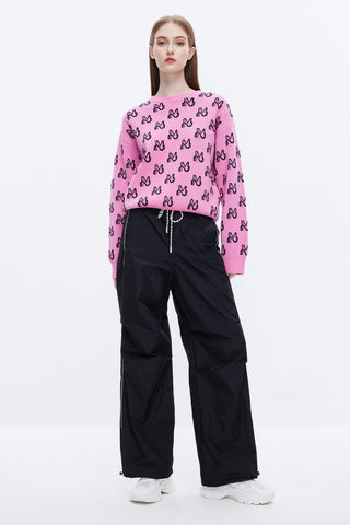 Cropped Wool-Blend Crewneck Sweater