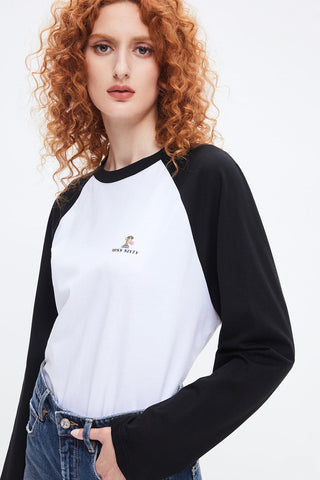 NFT Capsule Black And White Contrasting Long Sleeves T-Shirt