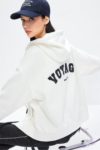 Hooded Pocket Jacquard Sweatshirt