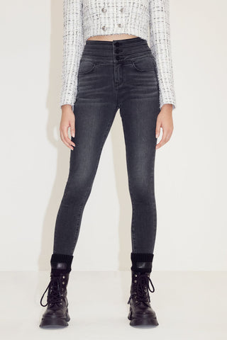 High Waist Black And Gray Jeans