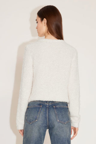 Round Neck Beaded Wool Blend Sweater