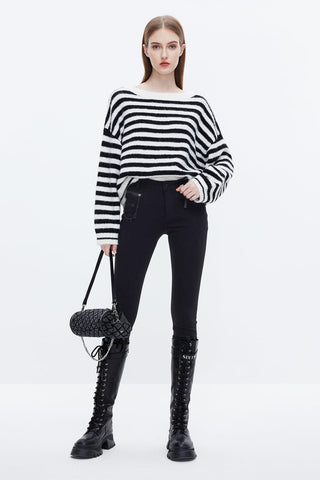 Round Neck Striped Sweater
