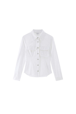 White Elefance Slim Fit Tencel Denim Shirt