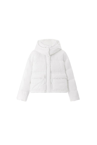 Double Zip Down Jacket With Detachable Hood